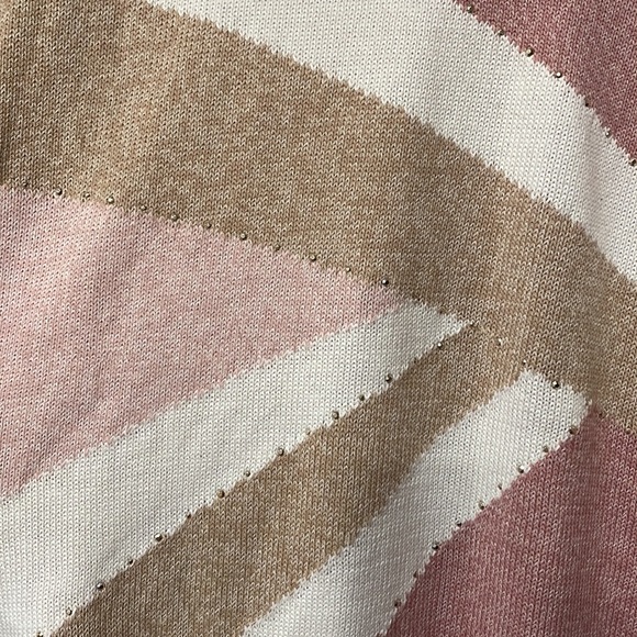 Asymmetrical striped and beaded sweater, women 2X - Picture 5 of 6